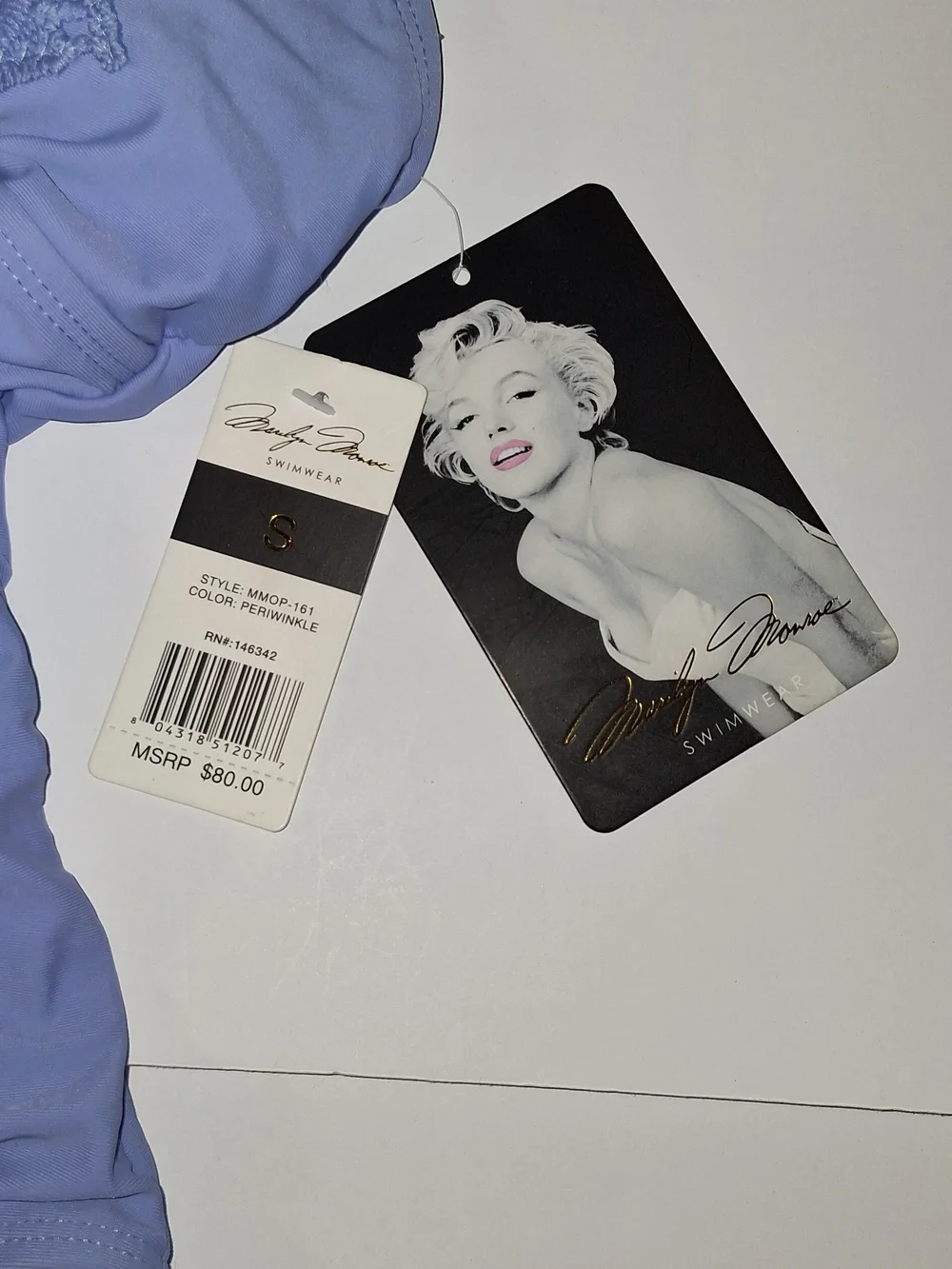 NWT Marilyn Monroe Lilac Crochet-Front One-Piece Women's Size Small